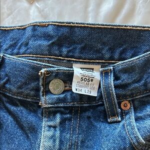 Levi's Blue Denim 505 Straight Leg Jeans